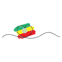 Line Art Ethiopia Heart Sticker