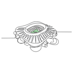 Line Art Football Stadium In Qatar Sticker