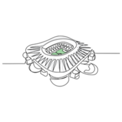 Line Art Football Stadium In Qatar Sticker