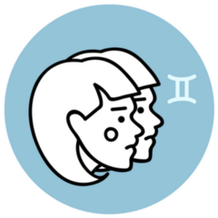 Line Art Gemini Circle Sticker