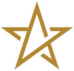 Line Art Gold Star Sticker