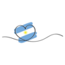 Line Art Heart Symbol Argentina Flag Sticker