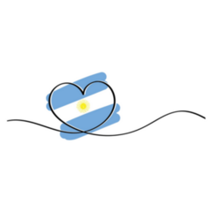 Line Art Heart Symbol Argentina Flag Sticker