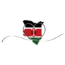 Line Art Heart Symbol With Kenyan Flag Sticker