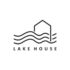 Line Art Lake House Logo Sticker