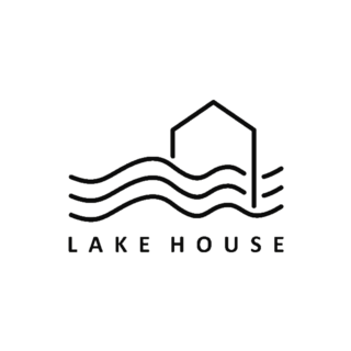 Line Art Lake House Logo Sticker