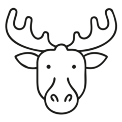 Line Art Moose Head Sticker