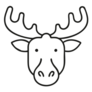 Line Art Moose Head Sticker