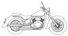 Line Art Motorcycle Sticker