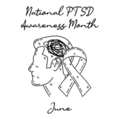 Line Art National Ptsd Awareness Month Sticker
