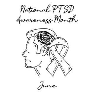 Line Art National Ptsd Awareness Month Sticker