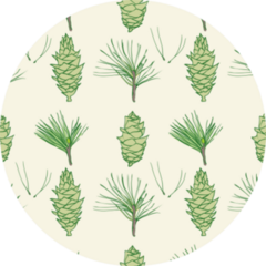 Line Art Nice Coniferous Patterns Sticker