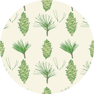 Line Art Nice Coniferous Patterns Sticker