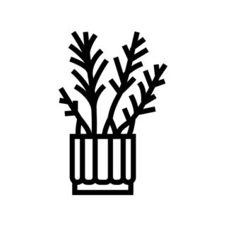 Line Art of a Potted Plant Transfer Sticker
