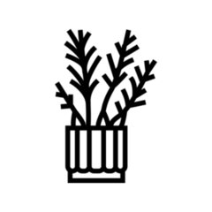 Line Art of a Potted Plant Transfer Sticker