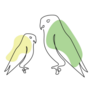 Line Art Parakeets Sticker 