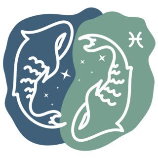Line Art Pisces Horoscope Sign Sticker