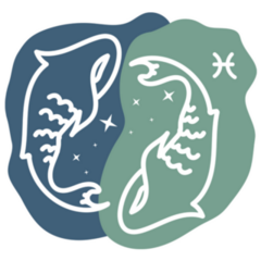 Line Art Pisces Horoscope Sign Sticker