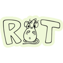 Line Art Rat Text Lettering Sticker