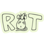 Line Art Rat Text Lettering Sticker