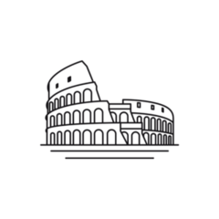 Line Art Rome, Italy Colosseum Sticker