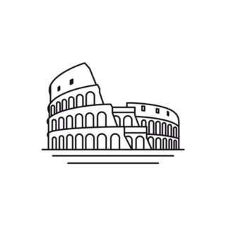 Line Art Rome, Italy Colosseum Sticker