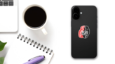 Line Art Scorpio Horoscope Sticker on a Phone (New) example