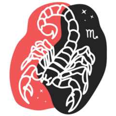 Line Art Scorpio Horoscope Sticker