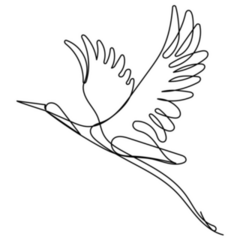 Line Art Stork Bird Sticker