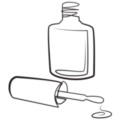 Line Art Style Nail Polish Sticker