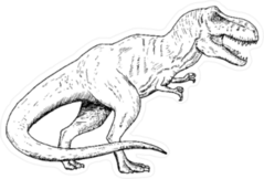 Line Art Tyrannosaurus Rex Sticker