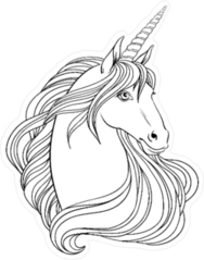 Line Art Unicorn Sticker