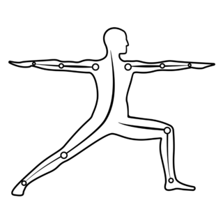 Line Art Warrior 2 Yoga Pose Sticker