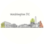 Line Art Washington Dc Skyline Lettering Sticker