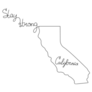 Line Art With California State And Lettering Sticker