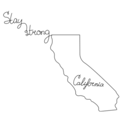 Line Art With California State And Lettering Sticker
