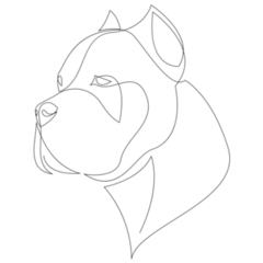 Line Cane Corso Sticker