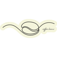 Line Coffee Beans Sticker