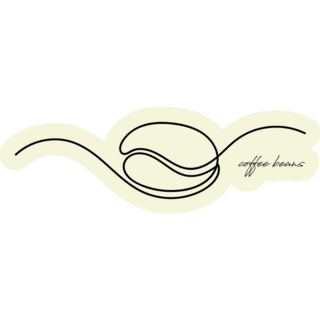 Line Coffee Beans Sticker