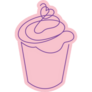 Line Design Of Frosting Pink Ice Cream Sticker
