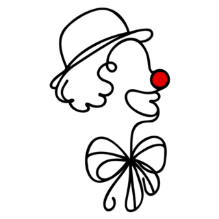 Line Doodle Clown Sticker