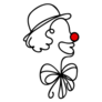 Line Doodle Clown Sticker
