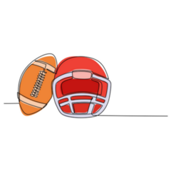 Line Drawing American Football & Helmet Sticker