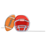 Line Drawing American Football & Helmet Sticker