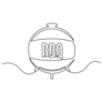 Line Drawing Bbq Grill Sticker