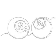 Line Drawing Billiard Balls Sticker