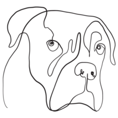 Line Drawing Boxer Sticker