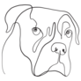 Line Drawing Boxer Sticker