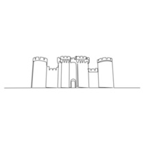 Line Drawing Castle Sticker