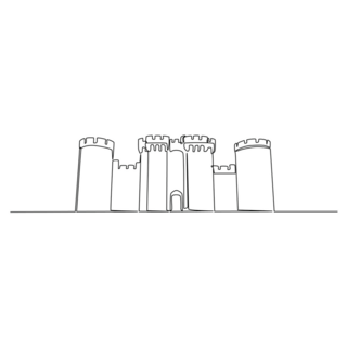 Line Drawing Castle Sticker
